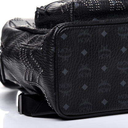 MCM Visetos Studded Medium Stark Gunta Backpack Black 9 of 15