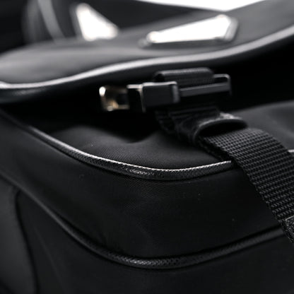 Prada Re-Nylon Saffiano Pocket Double Snap Buckle Shoulder Bag Black 8 of 13