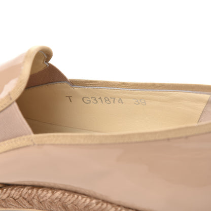 Chanel Patent CC Loafers Espadrille 39 Beige 9 of 10