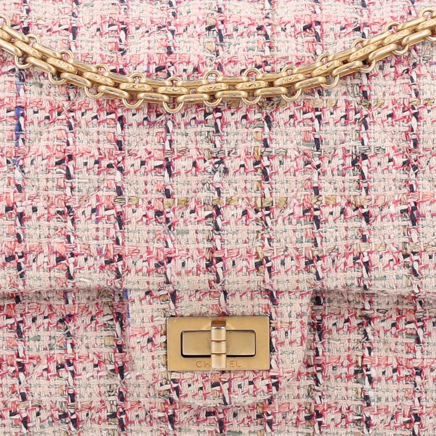 Tweed Quilted 2.55 Reissue 225 Flap Ecru Pink Multicolor