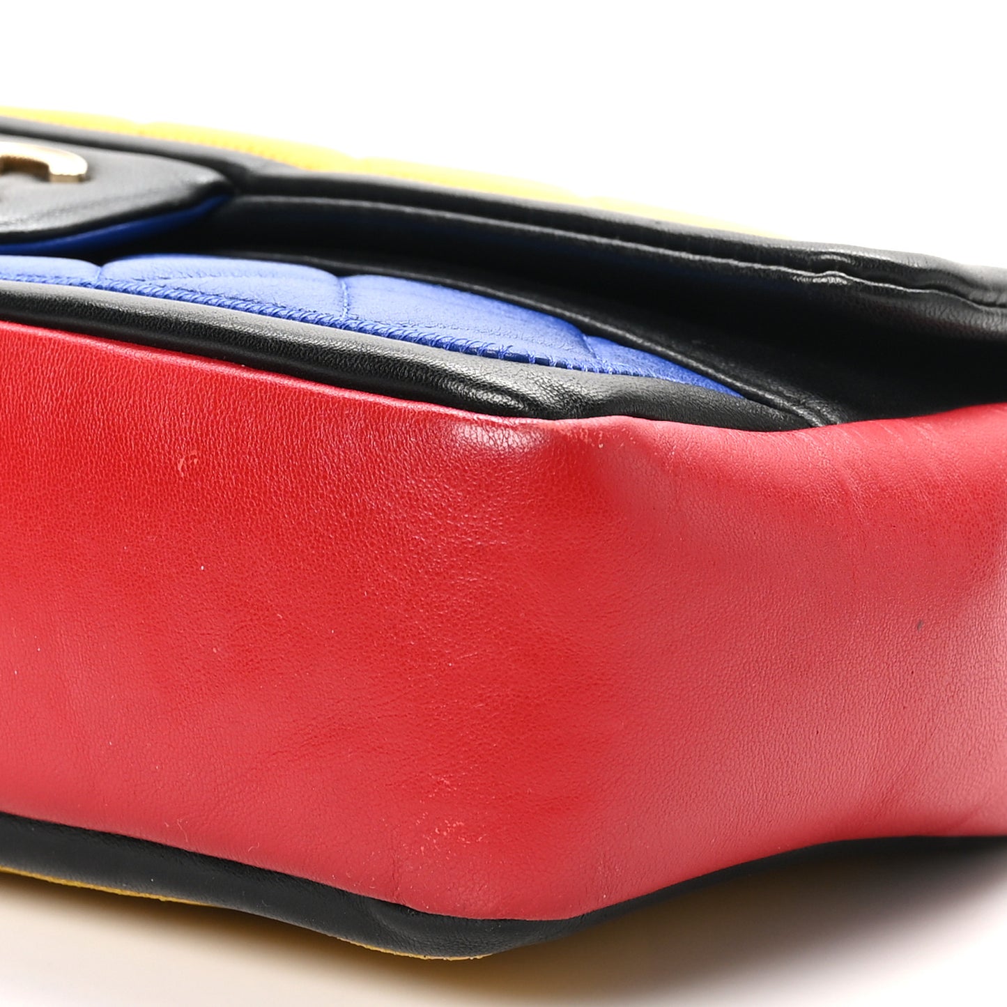Lambskin Tri-Color Medium Graphic Flap Multicolor