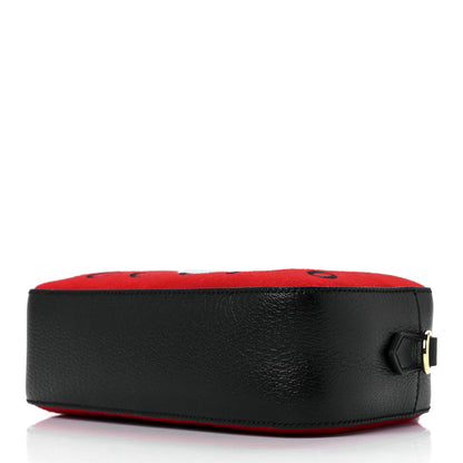 Gucci Felt Calfskin Script Logo Gucci 100 Camera Bag Bright Hibiscus Black Azure 9 of 11