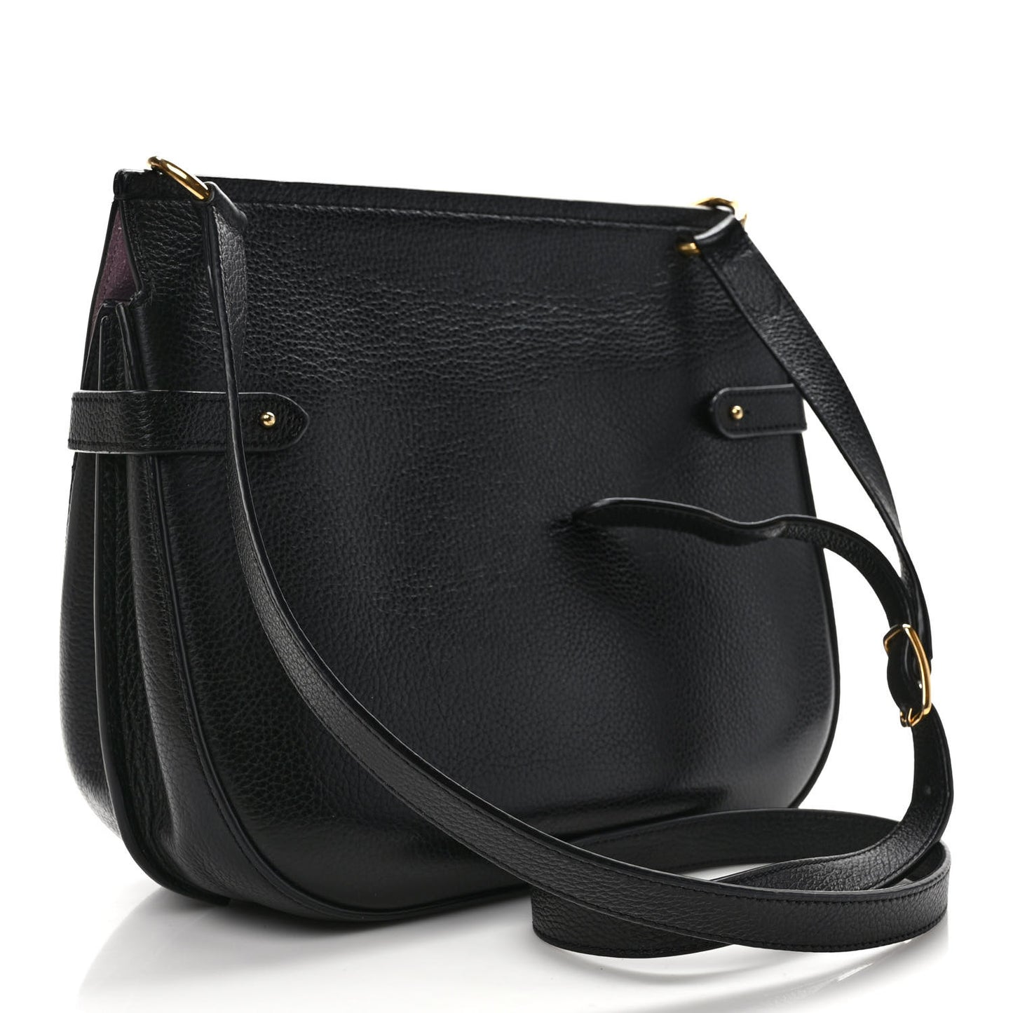Classic Grain Calfskin Embroidered Floral Amberley Satchel Black