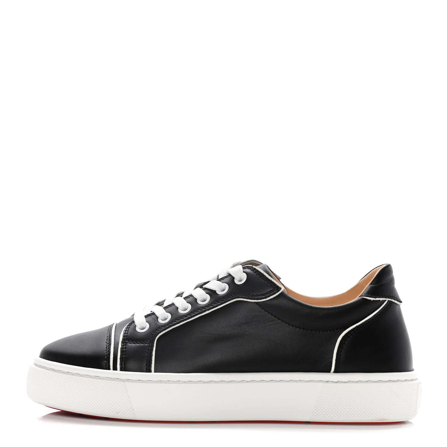 Christian Louboutin Calfskin Womens Vieirissima Flat Sneakers 39 Black White 1 of 11