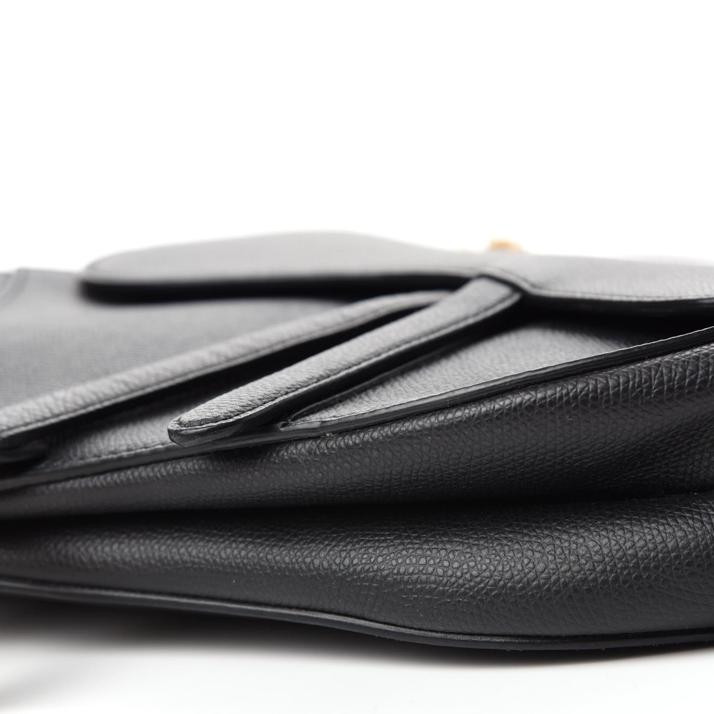 Grained Calfskin Saddle Bag Black