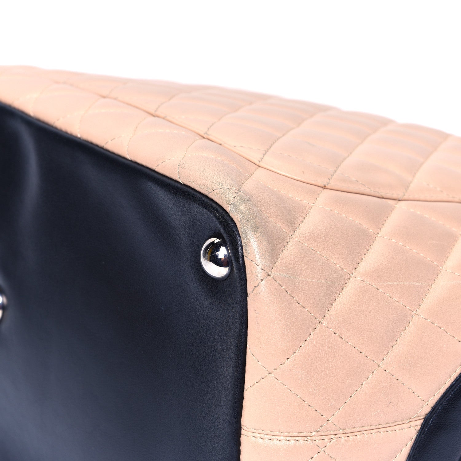 Chanel Calfskin Quilted Large Cambon Tote Beige Black 11 of 12