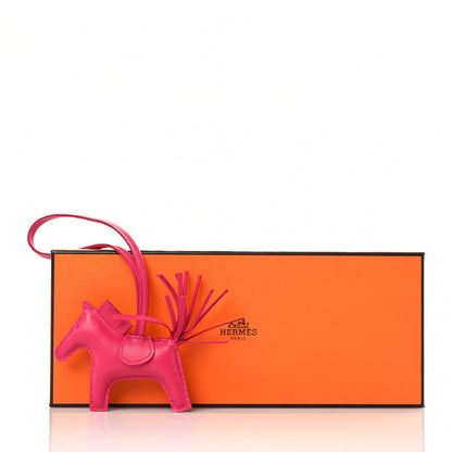 Hermes Milo Lambskin Grigri Rodeo Horse Bag Charm PM Rose Mexico 4 of 4
