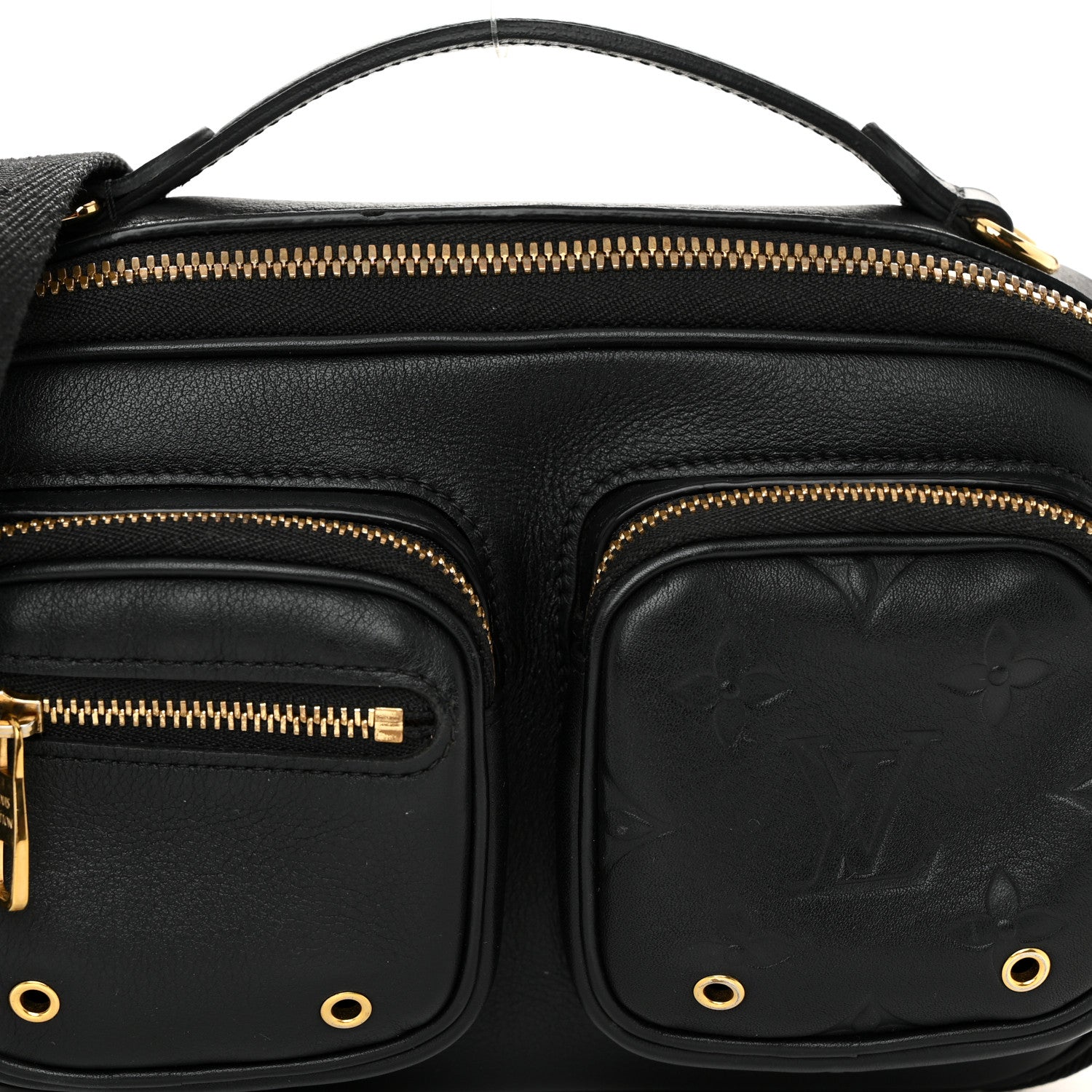 Louis Vuitton Calfskin Monogram Embossed Utility Crossbody Black 7 of 10
