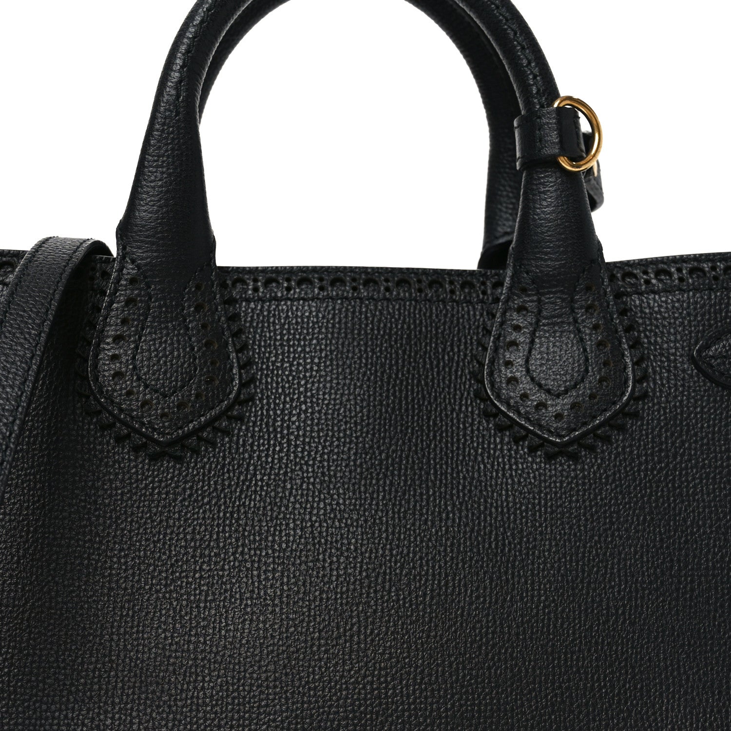 靴/バッグ 0405-007 BURBERRY Burberry Grainy Calfskin House Check Small Brogue Banner Tote