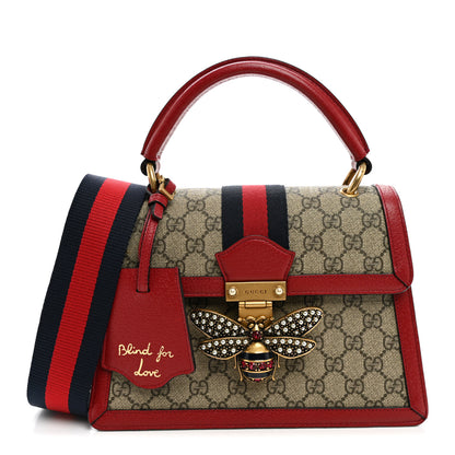 Gucci GG Supreme Monogram Small Queen Margaret Top Handle Bag Red 1 of 11