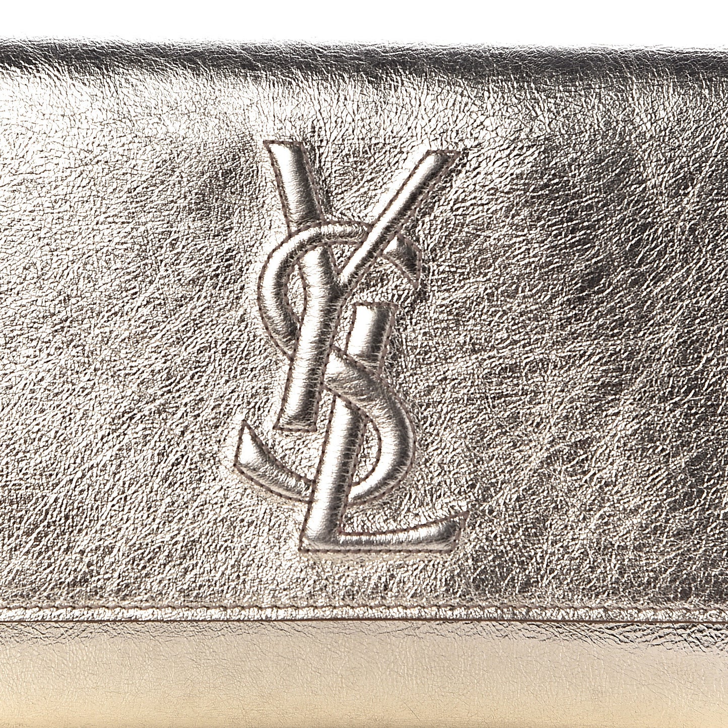 Metallic Calfskin Monogram Large Belle De Jour Clutch Gold