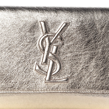 Saint Laurent Metallic Calfskin Monogram Large Belle De Jour Clutch Gold 12 of 12