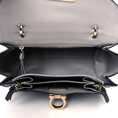 Salvatore Ferragamo Calfskin Sofia Rainbow Top Handle Bag Blue 7 of 9