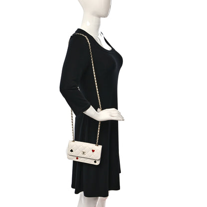 Chanel Caviar Quilted Enamel Coco Casino Flap Phone Holder With Chain White 2 of 11