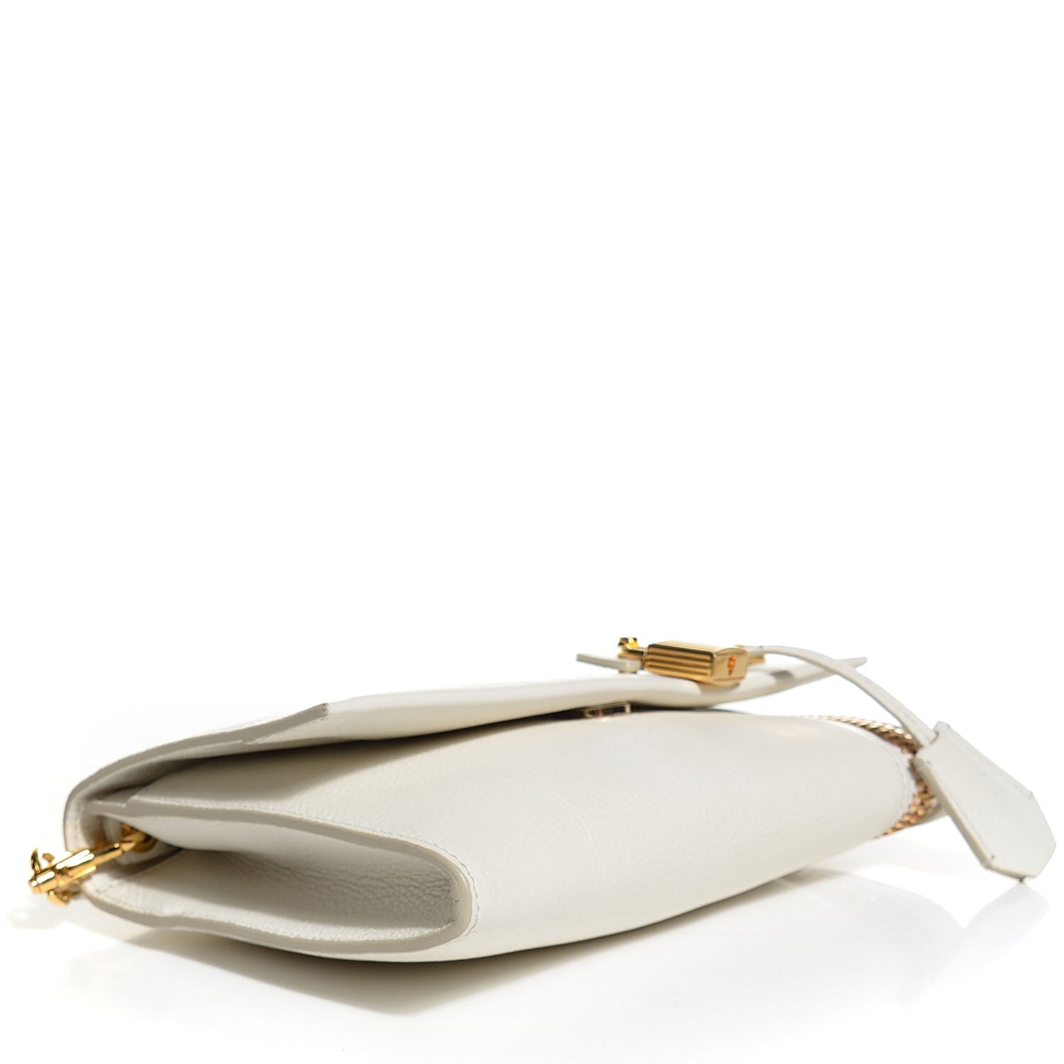 Tom Ford Pebbled Calfskin Alix Zip + Padlock Crossbody White 4 of 7
