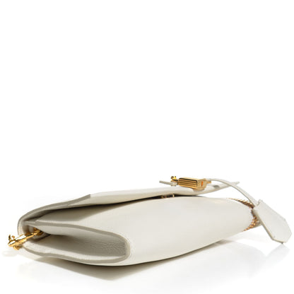 Tom Ford Pebbled Calfskin Alix Zip + Padlock Crossbody White 4 of 7