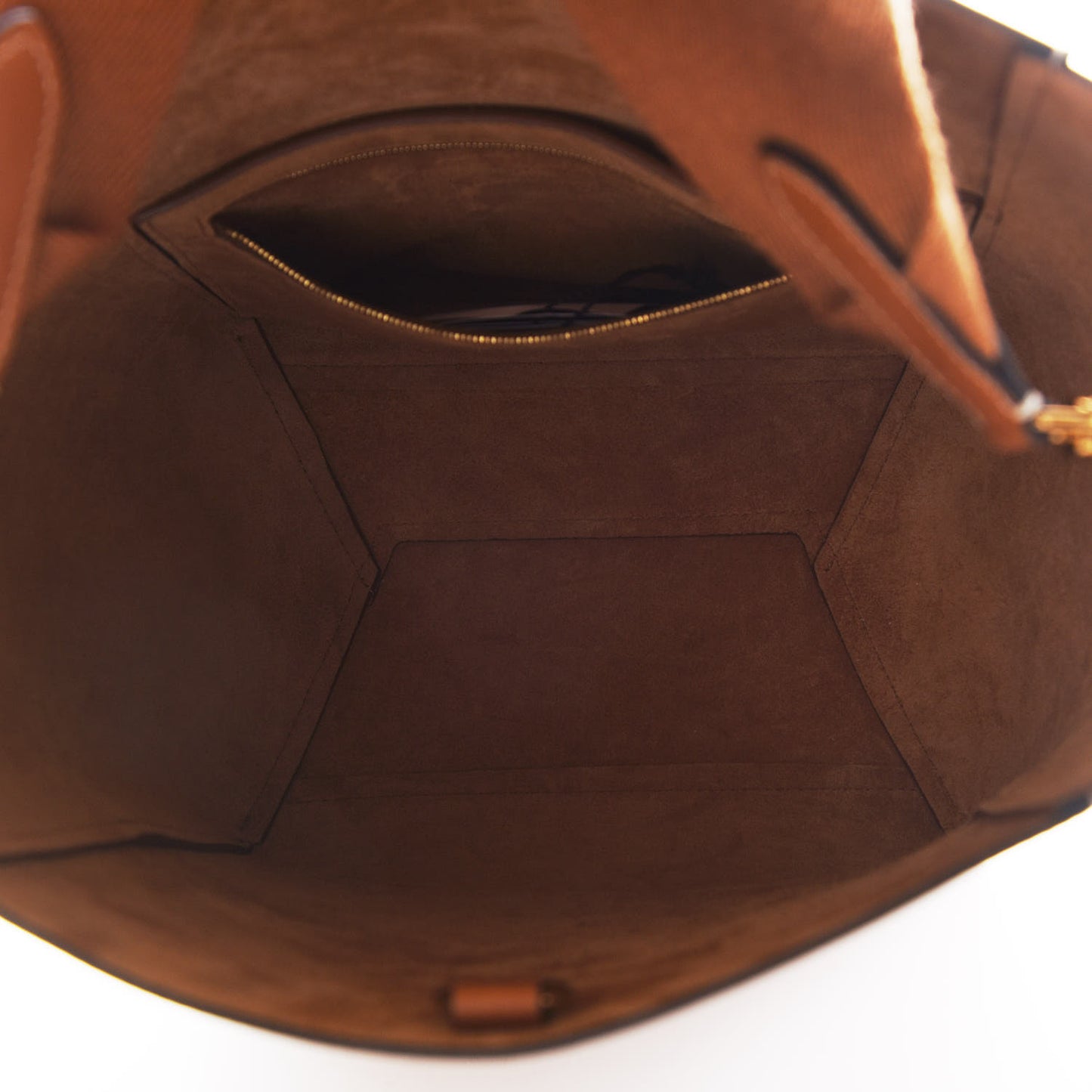 Natural Calfskin Sangle Bucket Bag Tan