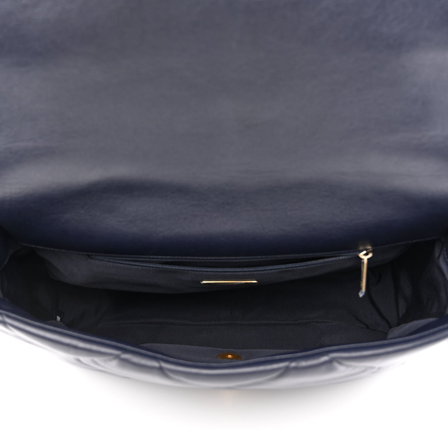 Chanel Goatskin Quilted Maxi Chanel 19 Flap Navy Blue 5 of 10