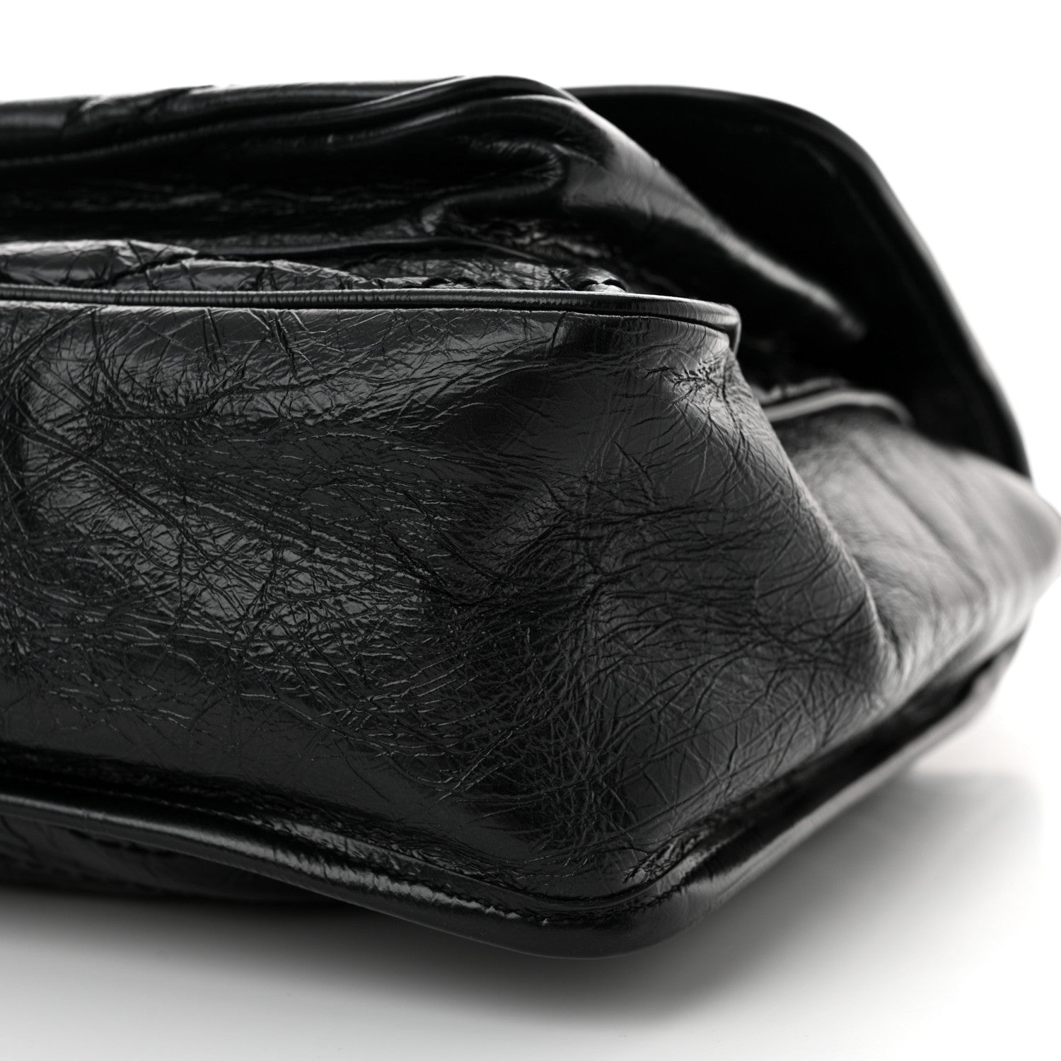 Saint Laurent Crinkled Calfskin Matelasse Monogram Large Niki Chain Satchel Black 10 of 11