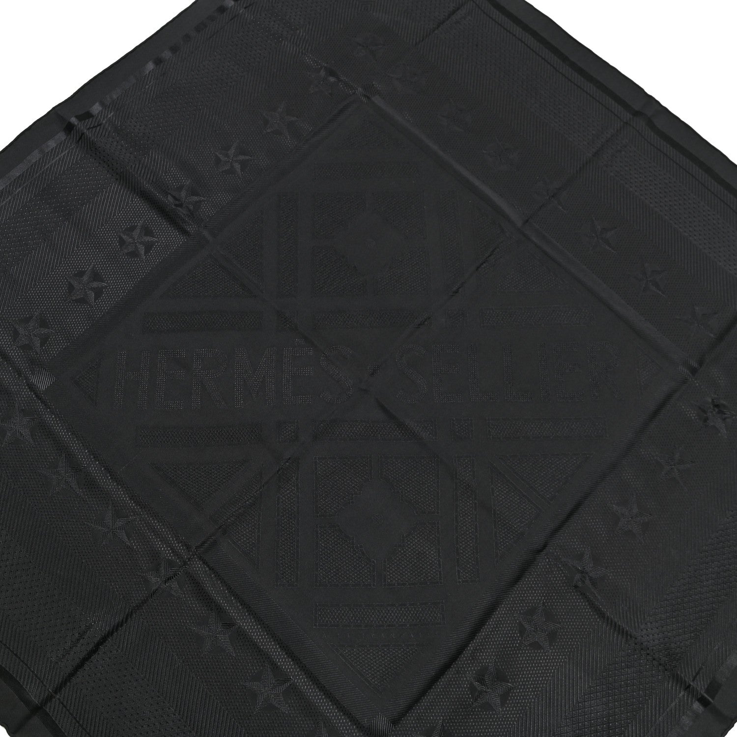 Hermes Silk Sellier Scarf 90 Black 2 of 7