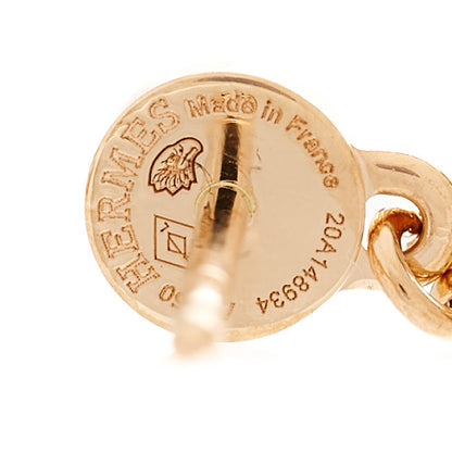 Hermes 18K Rose Gold Kelly Clochette Earrings 5 of 6