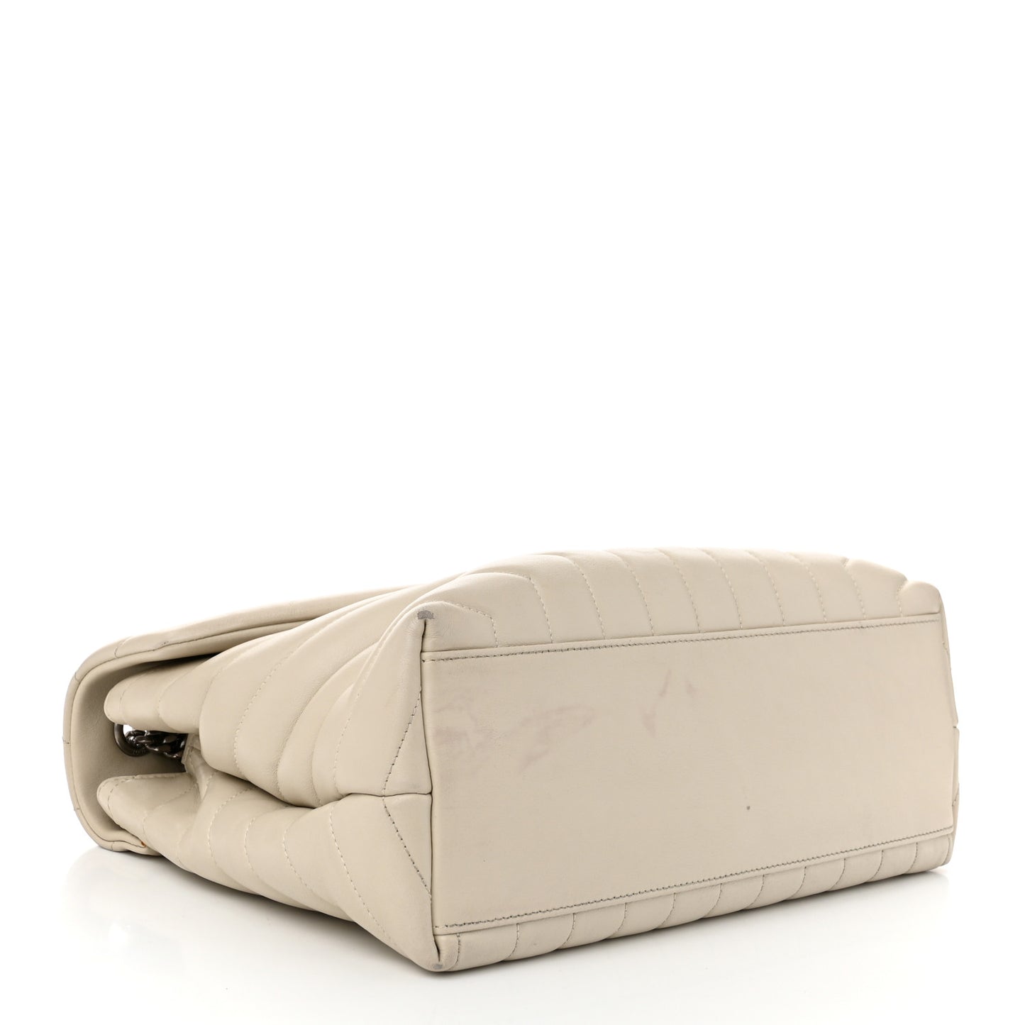 Calfskin Y Quilted Monogram Medium Loulou Chain Satchel Crema Soft