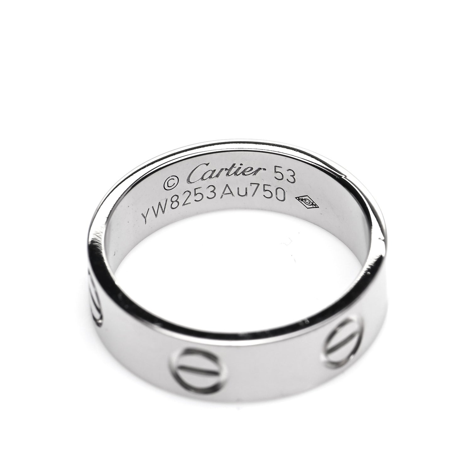 18K White Gold 6mm LOVE Ring 53 6.25