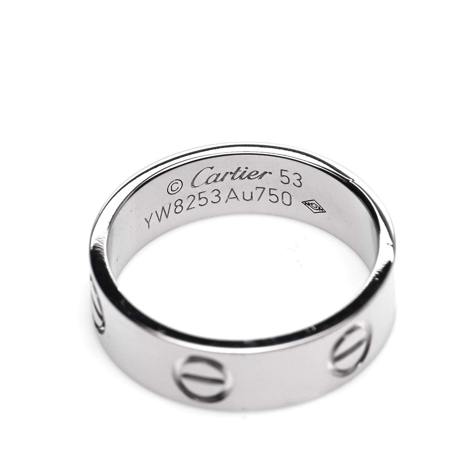 Cartier 18K White Gold 6mm LOVE Ring 53 6.25 4 of 6