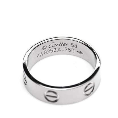Cartier 18K White Gold 6mm LOVE Ring 53 6.25 4 of 6
