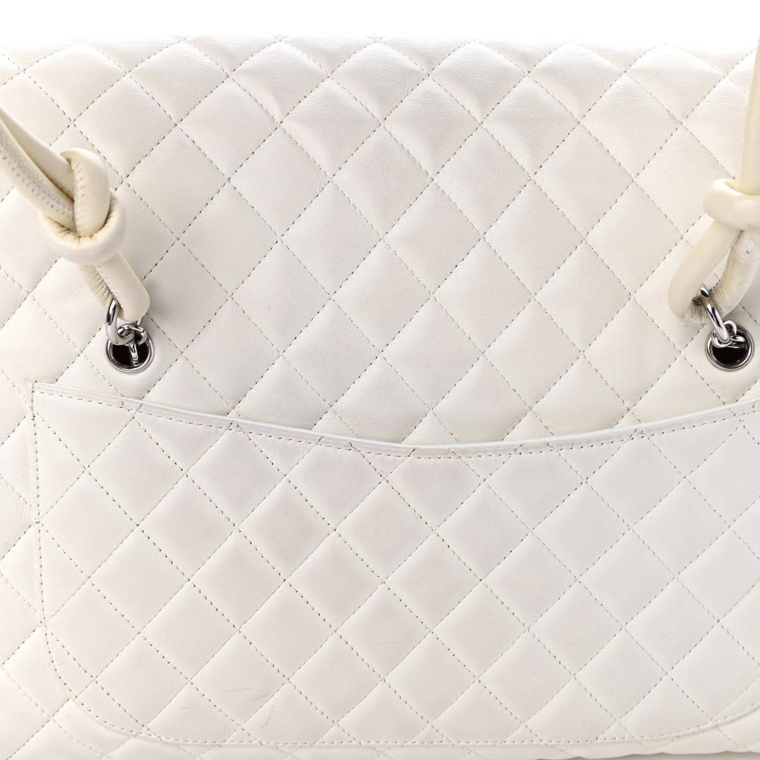 Chanel Calfskin Quilted Large Cambon Flap White Black 9 of 11