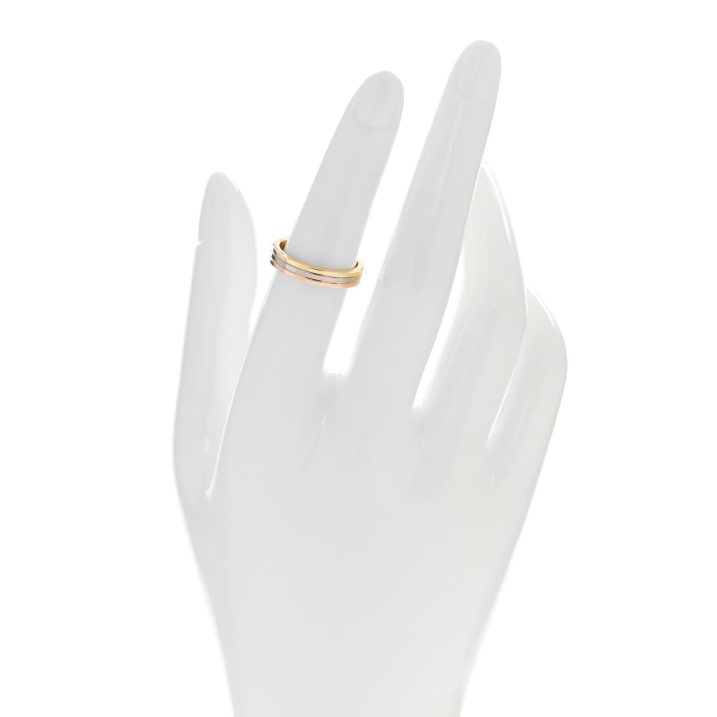 18K Pink White Yellow Gold 3.5mm Vendome Louis Cartier Wedding Band Ring 52 6