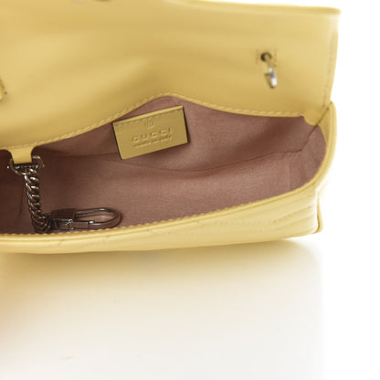 Gucci Calfskin Matelasse Super Mini GG Marmont Shoulder Bag Banana 4 of 10