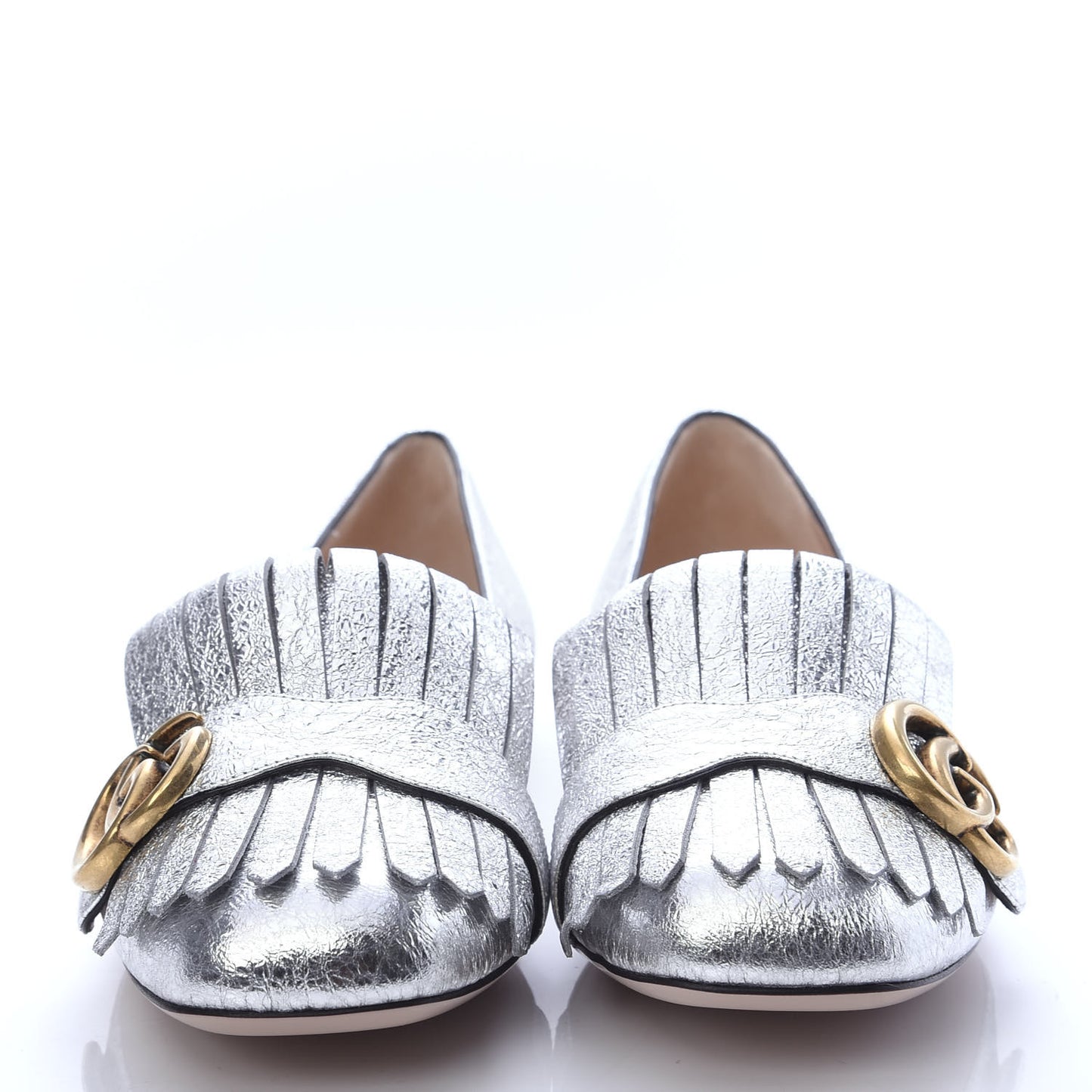 Galassia GG Marmont Fringe Flats 38 Argento