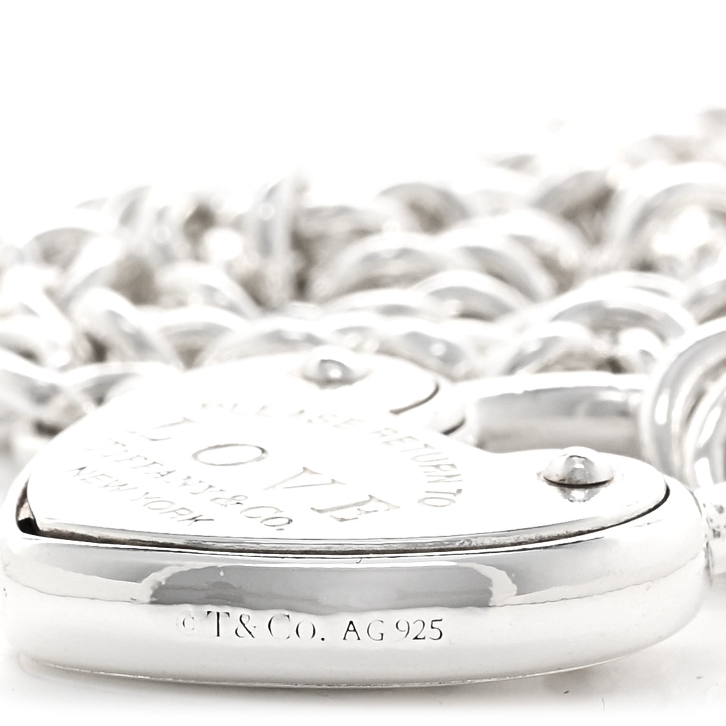 Sterling Silver Return To Tiffany Love Heart Lock Pendant Necklace