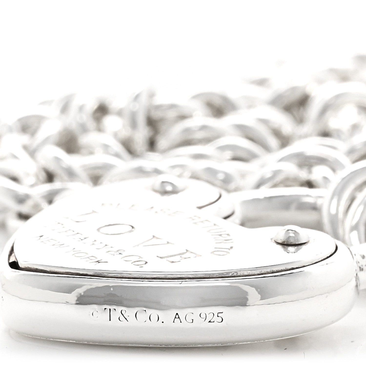 Tiffany Sterling Silver Return To Tiffany Love Heart Lock Pendant Necklace 4 of 4