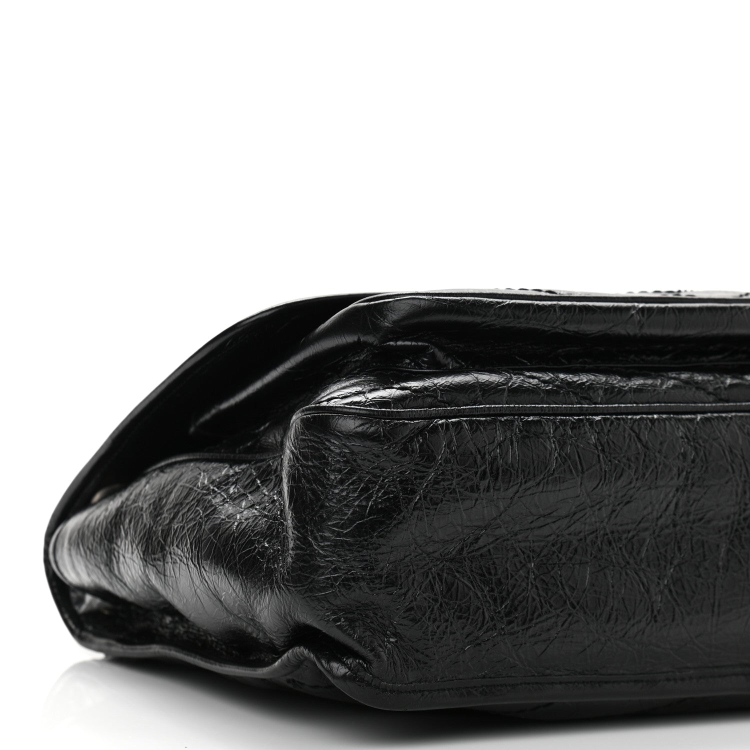 Saint Laurent Crinkled Calfskin Matelasse Monogram Large Niki Chain Satchel Black 9 of 10