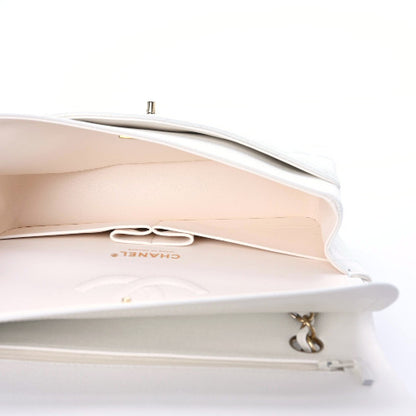 Chanel Caviar Quilted Medium Double Flap White 7 of 9