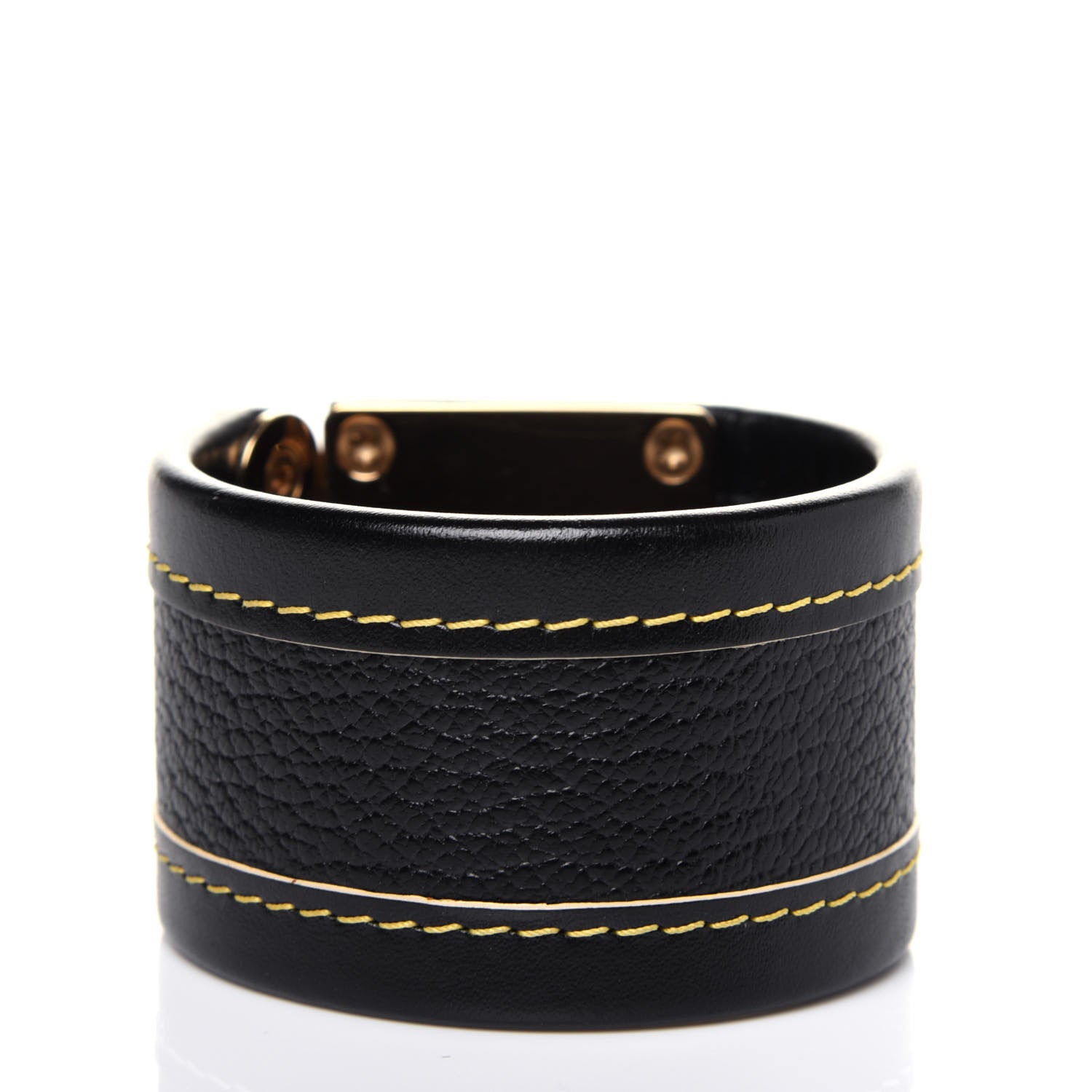 Louis Vuitton Chevre Suhali Lock Bracelet Black 3 of 8