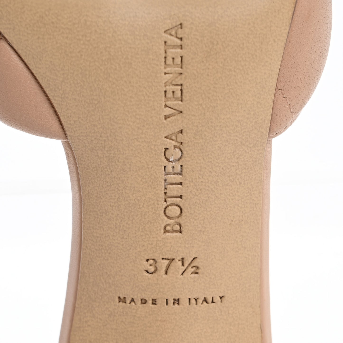Nappa Matelasse Padded Mule Sandals 37.5 Cipria