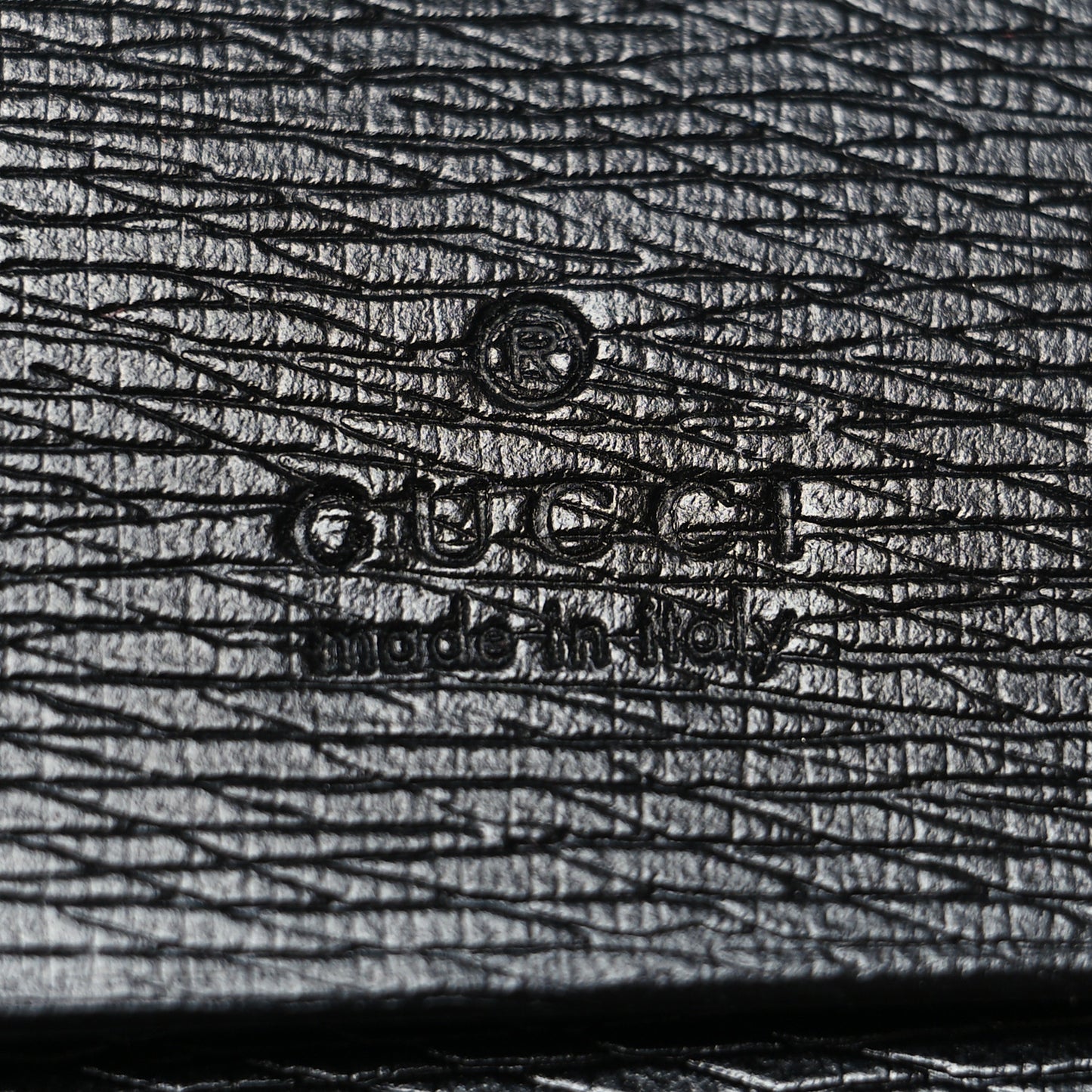 Textured Calfskin Double G Strawberry Card Case Black White