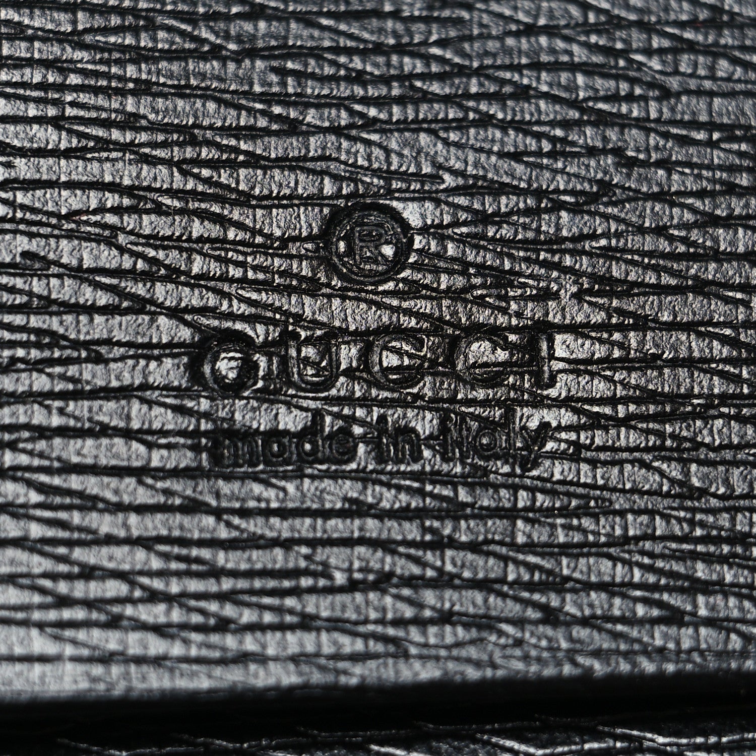 Gucci Textured Calfskin Double G Strawberry Card Case Black White 7 of 10