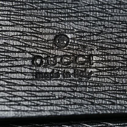 Gucci Textured Calfskin Double G Strawberry Card Case Black White 7 of 10