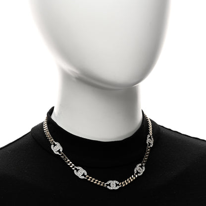 Chanel Crystal Chain CC Link Choker Gold Silver 2 of 4