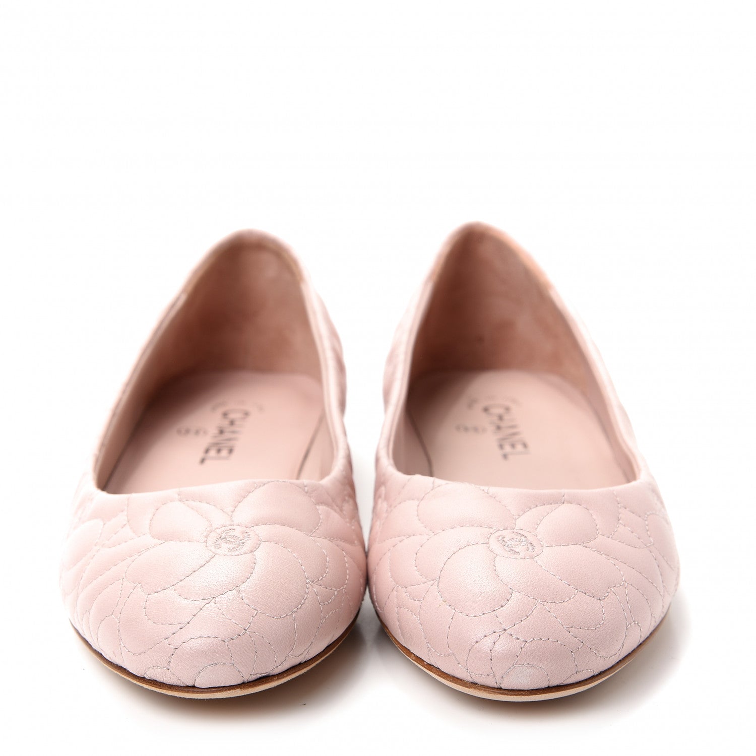 Chanel Lambskin Camellia Embroidered CC Ballerina Flats 41 Light Pink 2 of 10