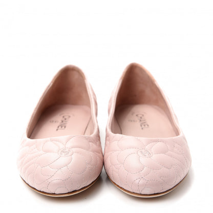 Chanel Lambskin Camellia Embroidered CC Ballerina Flats 41 Light Pink 2 of 10
