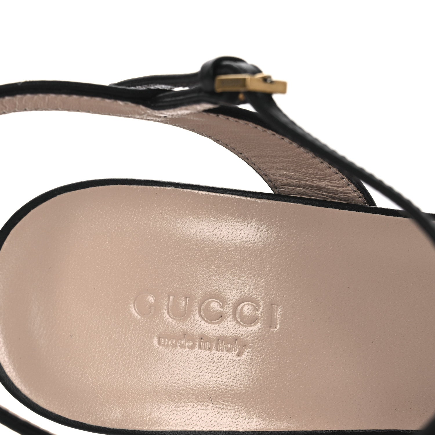 Gucci Lifford Calfskin GG Marmont Ankle Wrap 105mm Sandals 39.5 Black 9 of 12