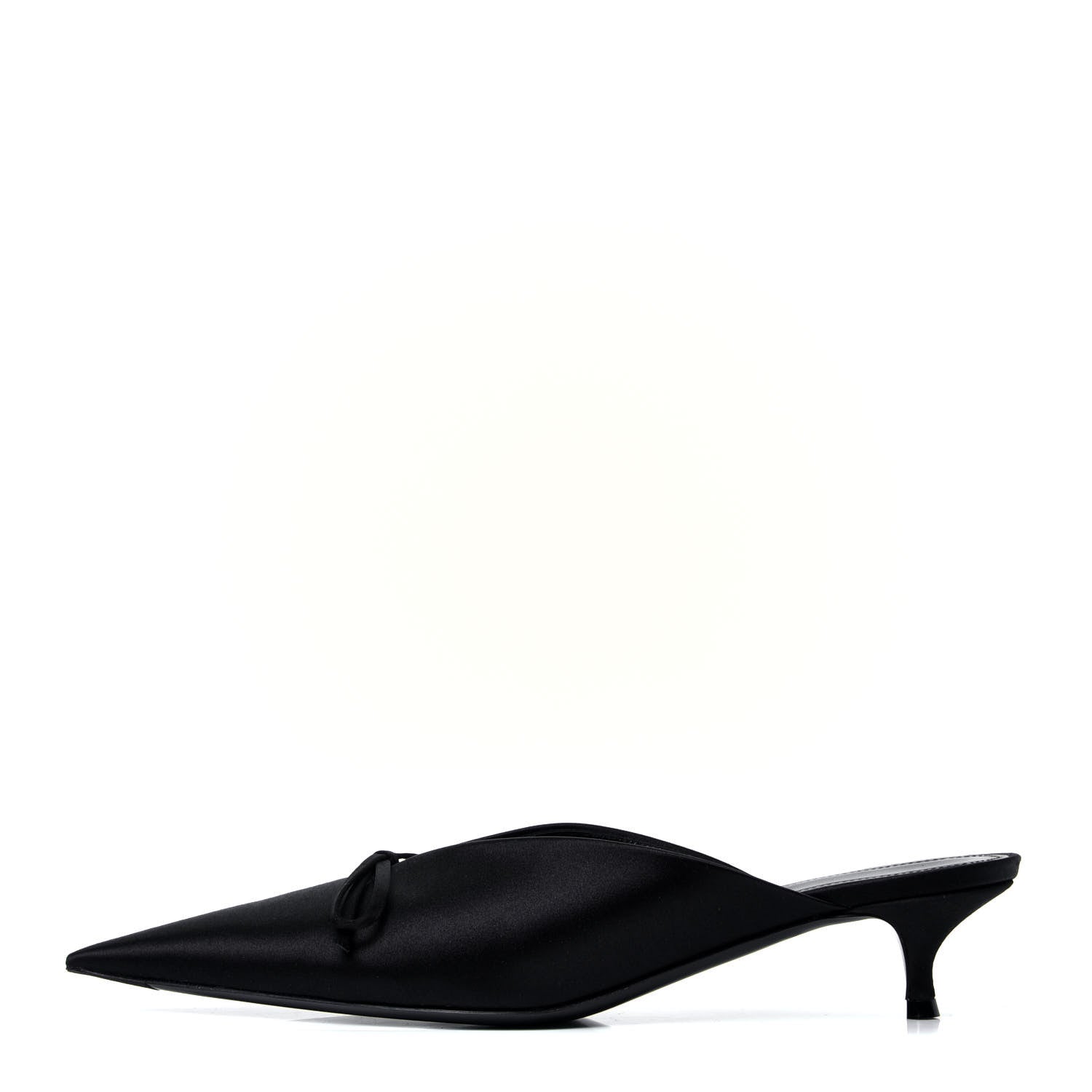 Balenciaga Satin Pointed Toe Knife 40mm Mules 39 Black 1 of 5
