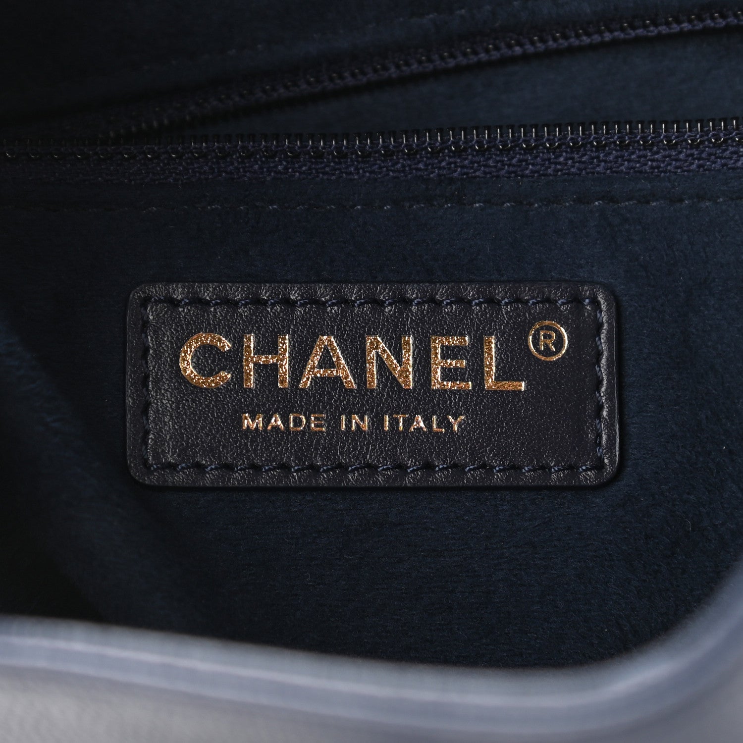 Chanel Caviar Deauville Drawstring Bucket Bag Navy 8 of 10