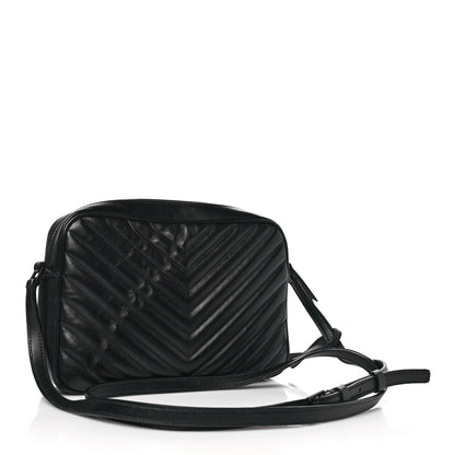 Saint Laurent Calfskin Matelasse Monogram Monochrome Lou Camera Bag Black 3 of 9