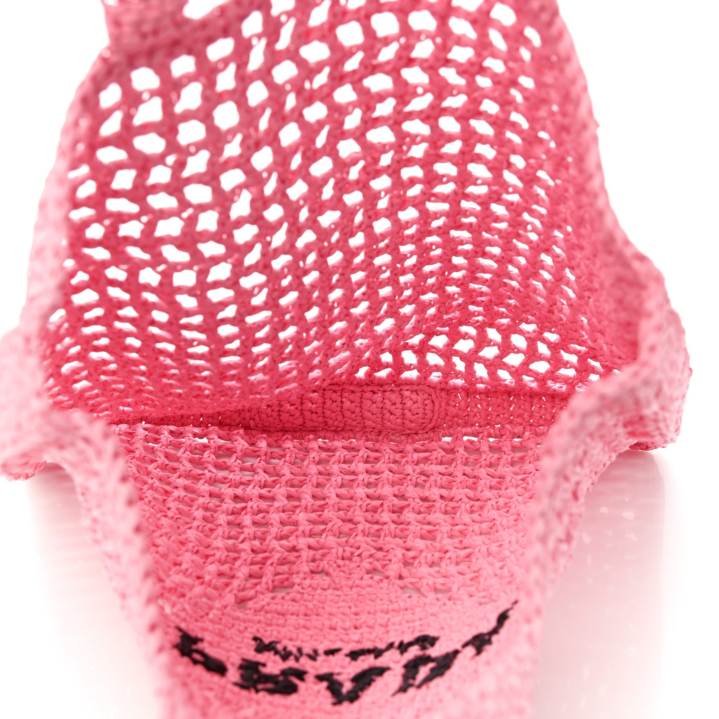 Yarn Raffia Effect Crochet Logo Embroidered Tote Bag Petalo